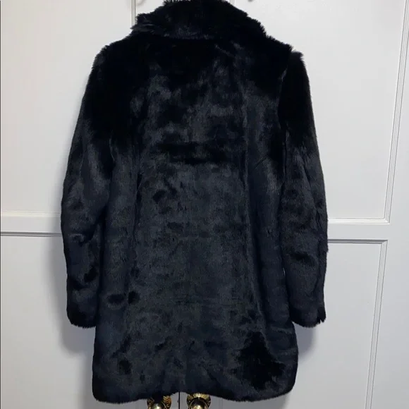 H&M Size 4 Black Teddy Jacket Luxurious Fluffy Faux Fur - Picture 5 of 16